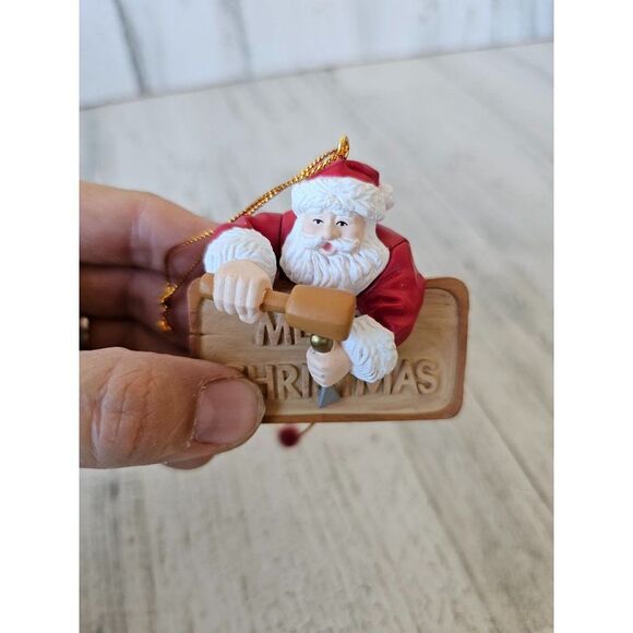 Santa's best Santa woodworker ornament 1992 Xmas tree - Picture 2 of 8
